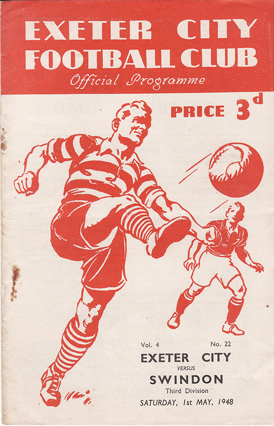 <b>Saturday, May 1, 1948</b><br />vs. Exeter City (Away)